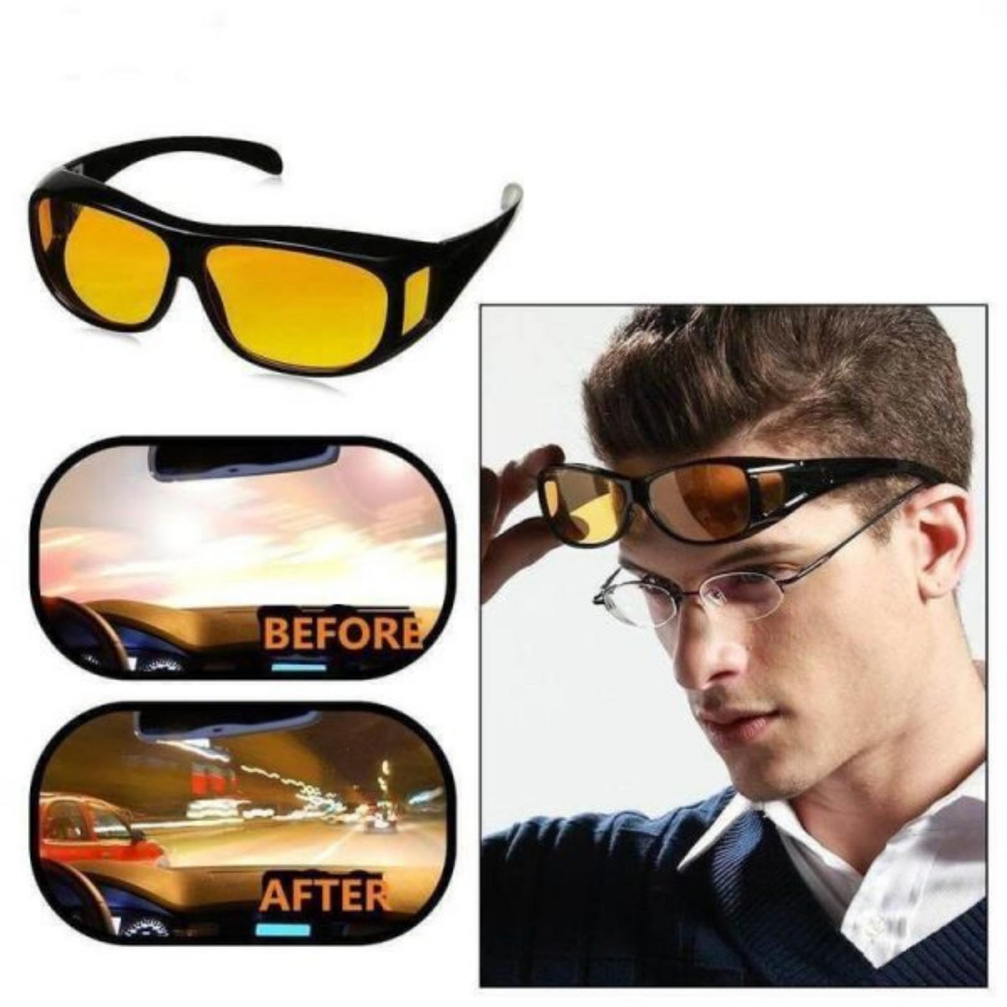 Hd Day & Night Vision Wrap Around Glasses
